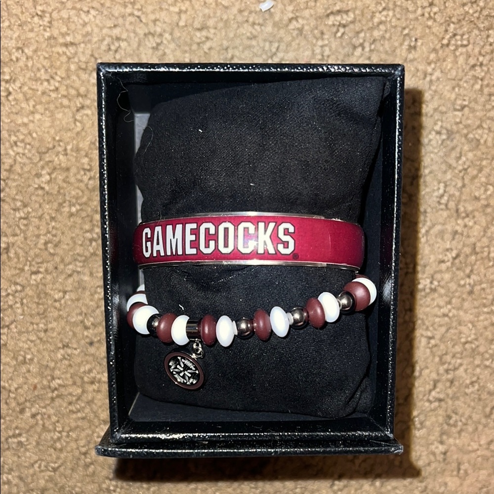 Gamecocks Bracelet Set - Red and White